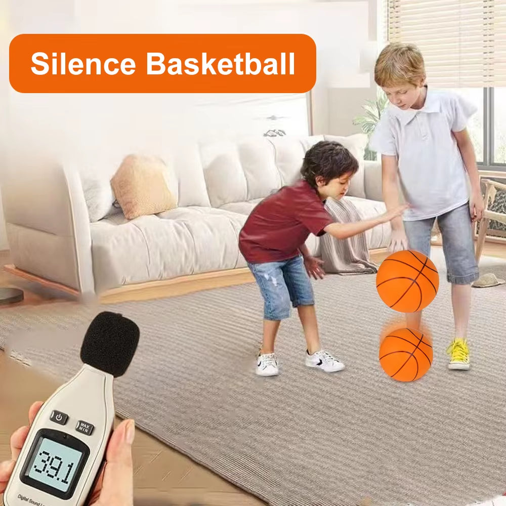 Silent Dribbling Basketball Indoor Foam Ball Size 3/5/7 High Bounce Noiseless Non-Deforming for Indoor Training Basketball